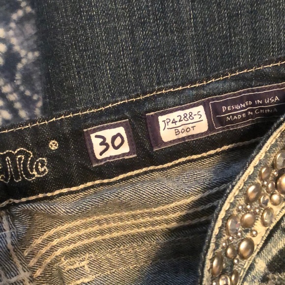 Miss Me Women's Boot Cut Jeans - Blue with Silver Accents - Picture 4 of 4